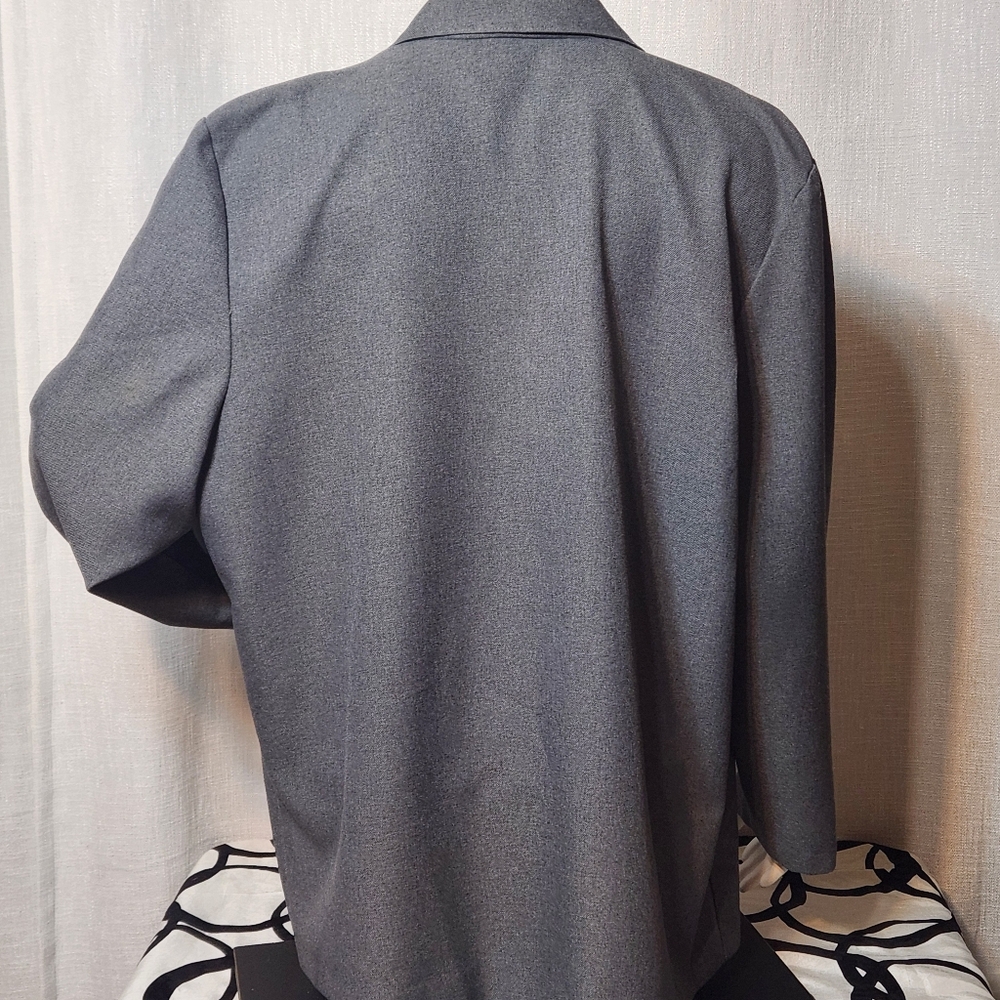 Neutral Gray Blazer Solid Gray 1 Button Style Siz… - image 4